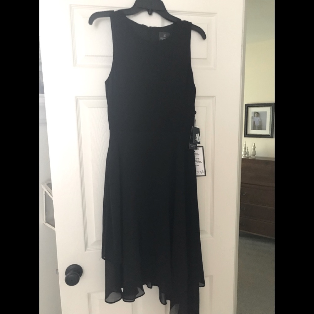 Adrianna Papell black asymmetrical dress